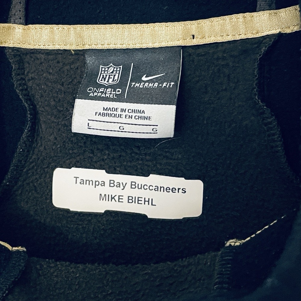 NFL Tampa Bay Buccaneers Nike Team Issued On-Field Hoodie Men's Large Mike Biehl - Picture 2 of 8